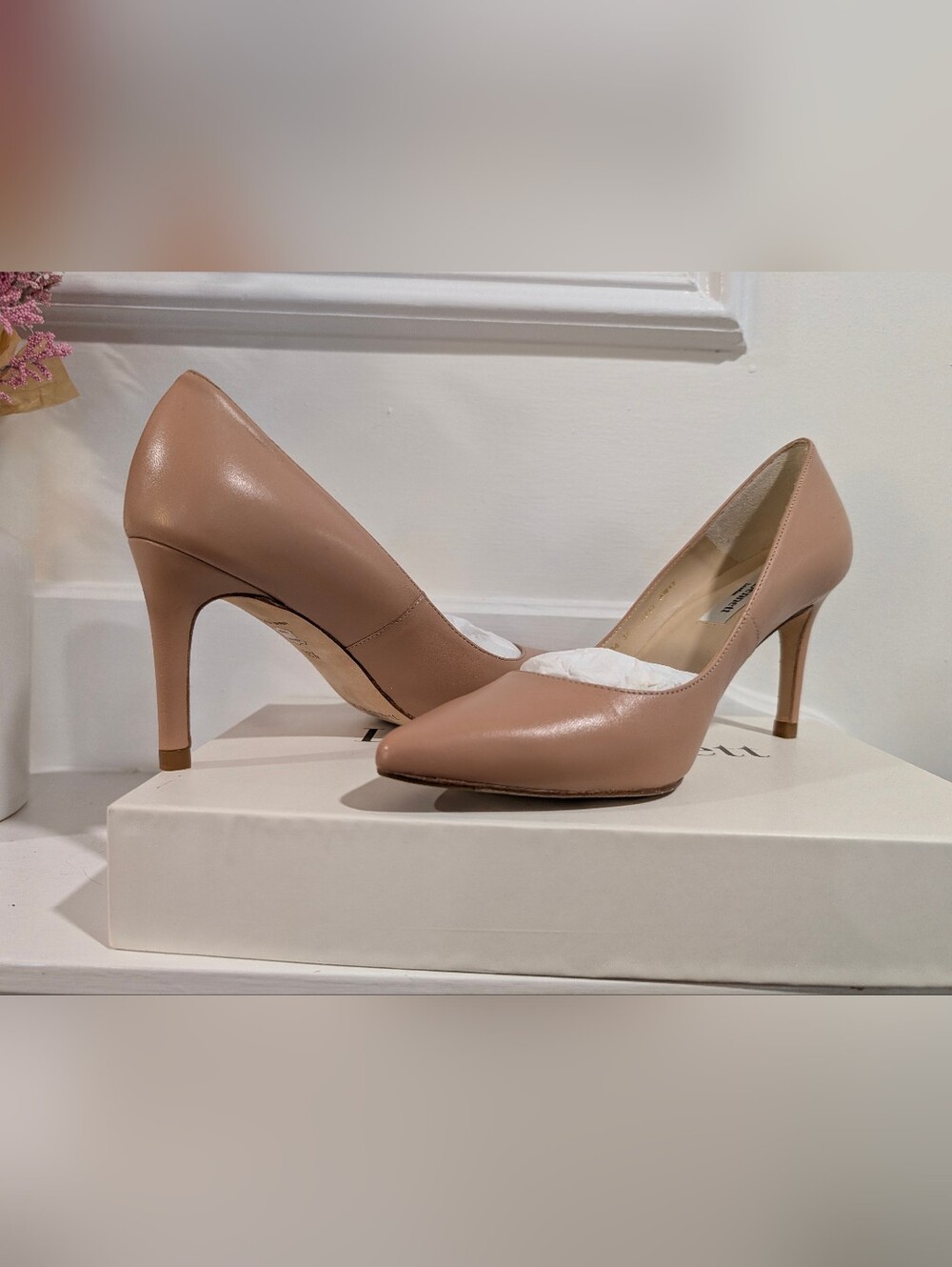 LK Bennett Nude Blush Leather Pointed Heel Pumps